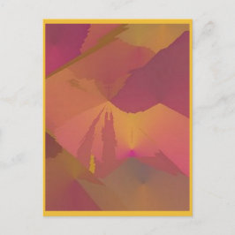Abstrakt Sunset Art Postcard Lila/Guld Vykort