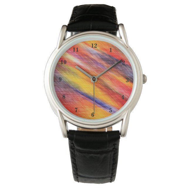 Abstrakt Sunset Färg Watch Armbandsur (Framsida)