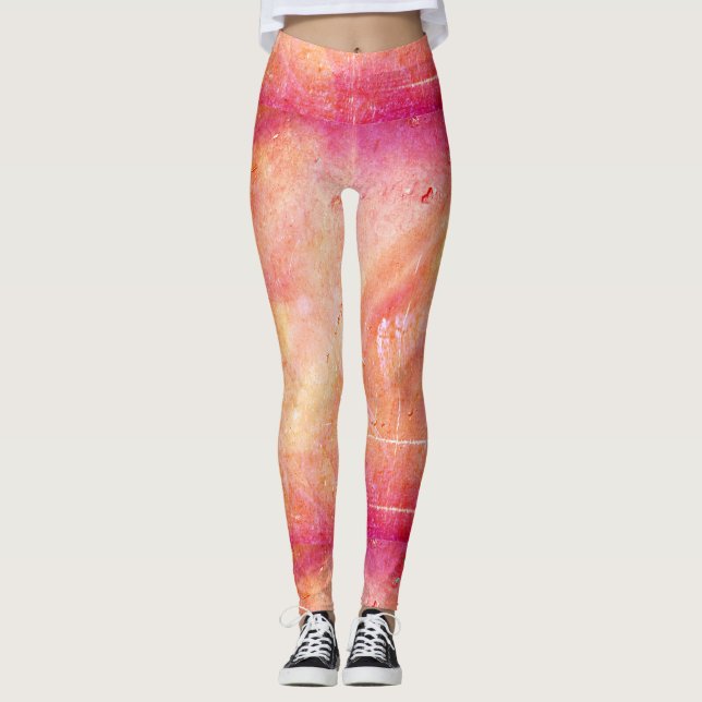 Abstrakt Sunset Mönster Leggings (Framsida)