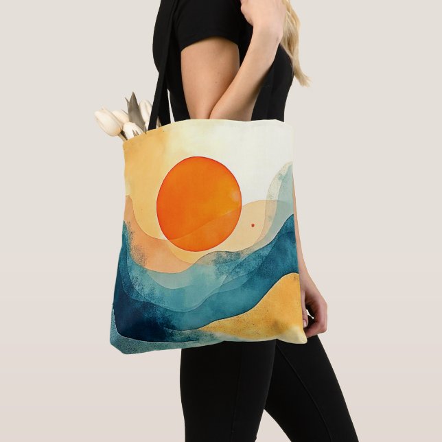 Abstrakt Sunset Vinkar Art Tygkasse (Närbild)