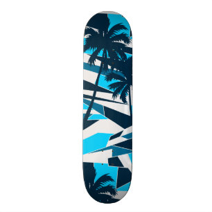Abstrakt surfapalmträd mini skateboard bräda 18,5 cm