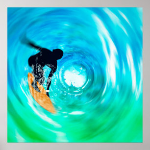 Abstrakt Surfer Silhouette Poster