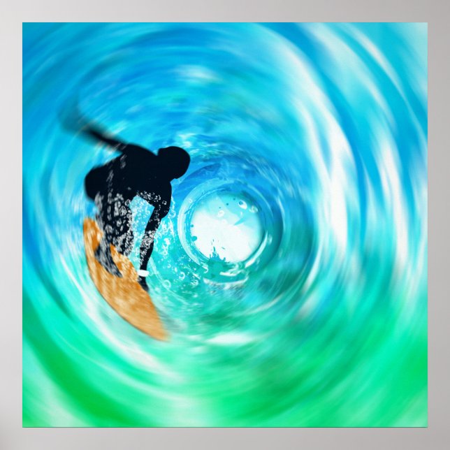 Abstrakt Surfer Silhouette Poster (Framsidan)