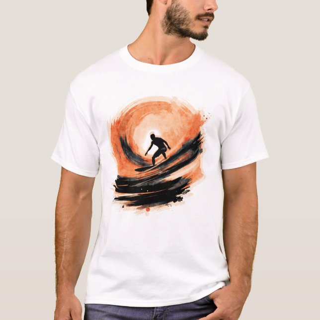 Abstrakt Surfer T Shirt (Framsida)