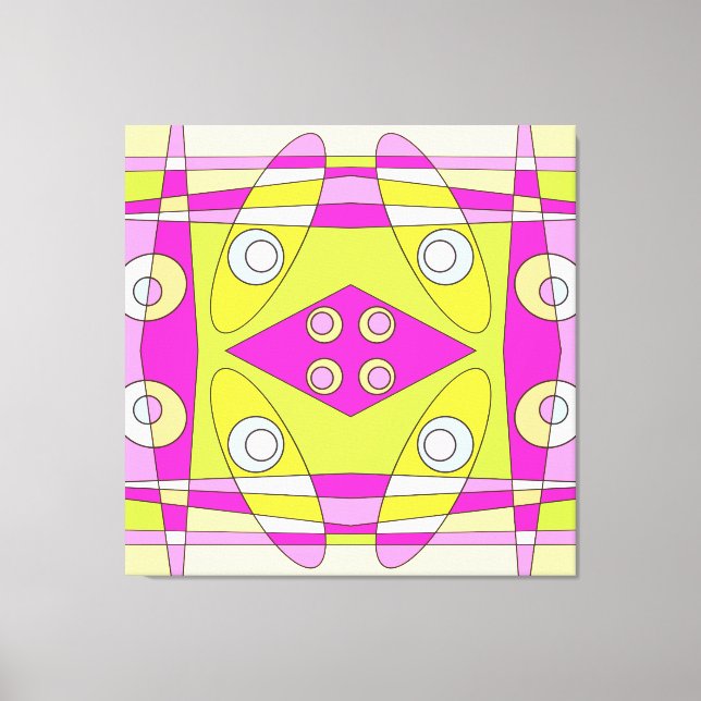 Abstrakt Surfing Bright Rosa Grönt Bubblegum Canvastryck (Framsida)