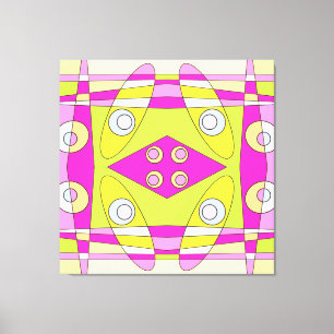 Abstrakt Surfing Bright Rosa Grönt Bubblegum Canvastryck