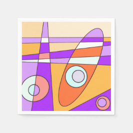 Abstrakt Surfing Orange Lila Pappersservett