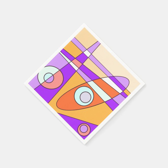 Abstrakt Surfing Orange Lila Pappersservett (Hörn)