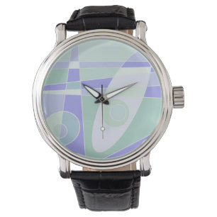 Abstrakt Surfing Pastel Lila Grönt Armbandsur