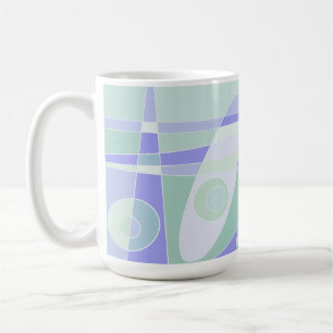 Abstrakt Surfing Pastel Lila Grönt Kaffemugg