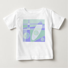 Abstrakt Surfing Pastel Lila Grönt T Shirt