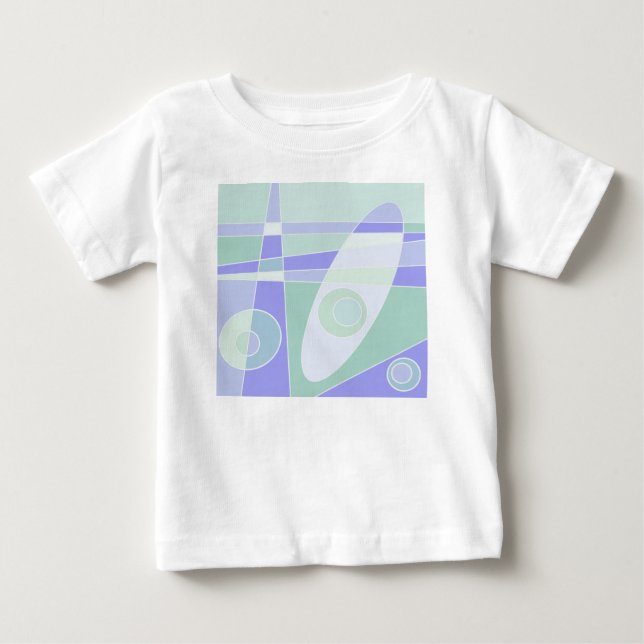 Abstrakt Surfing Pastel Lila Grönt T Shirt (Framsida)