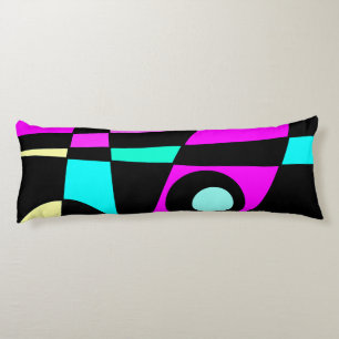 Abstrakt Surfing Turcos Shock rosa Gult Black Kroppskudde
