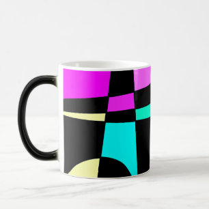 Abstrakt Surfing Turcos Shock rosa Gult Black Magisk Mugg