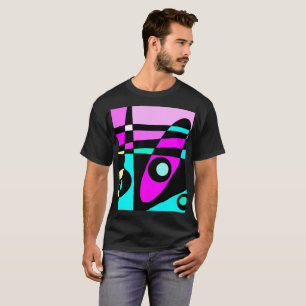 Abstrakt Surfing Turcos Shock rosa Gult Black T Shirt