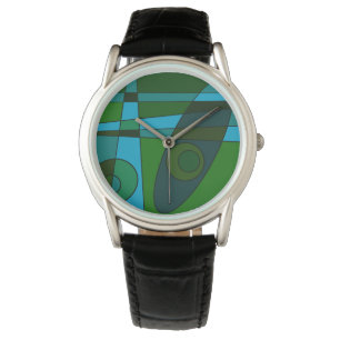 Abstrakt Surfning Turcos Grönt Skugga Armbandsur