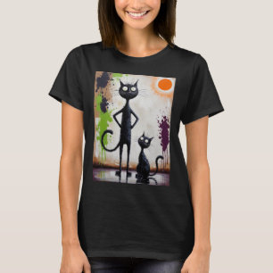 Abstrakt Surreal Cat Shirt - Konstnärligt Kattdjur T