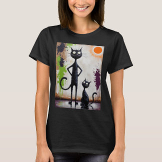 Abstrakt Surreal Cat Shirt - Konstnärligt Kattdjur T Shirt
