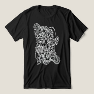 Abstrakt Surrealistiska svarta och vita moderna ko T Shirt