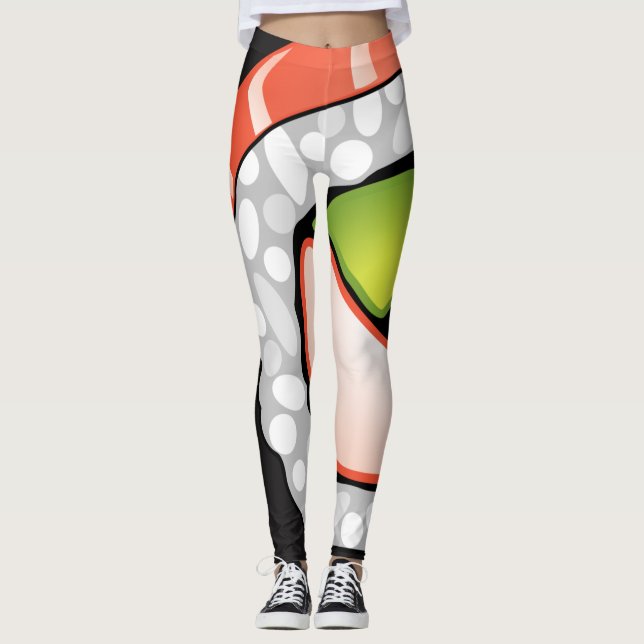 Abstrakt Sushirulle Leggings (Framsida)