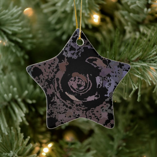 Abstrakt Svart Grått Gott Nytt År Julgransprydnad Keramik (Träd)