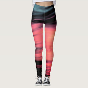 Abstrakt svart korall leggings