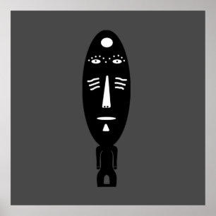 abstrakt svart modern porträtt art poster