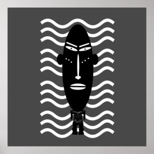 abstrakt svart modern porträtt poster