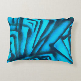 Abstrakt svart och blå prydnadskudde