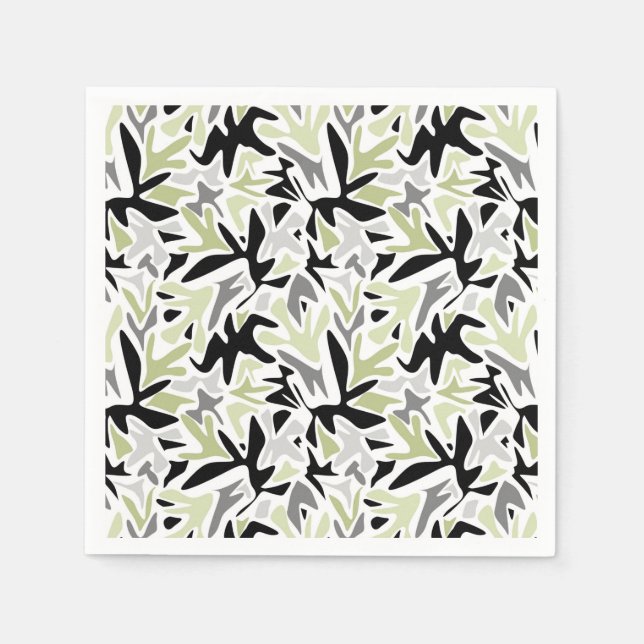 Abstrakt, svart och Grönt, Ungdom, Modern, Kreativ Pappersservett (Framsidan)