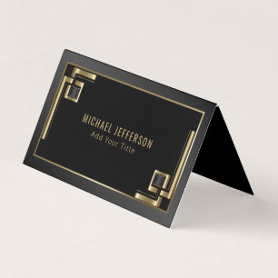 Abstrakt svart och guld- design visitkort