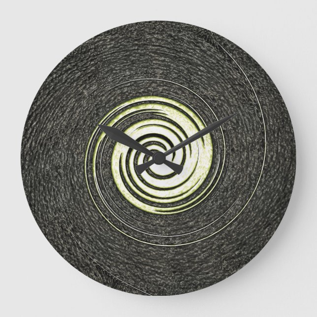 Abstrakt svart och guld vägg klocka (Framsida)