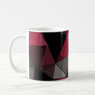 Abstrakt, svart och röd, triangel, geometrisk, sva kaffemugg