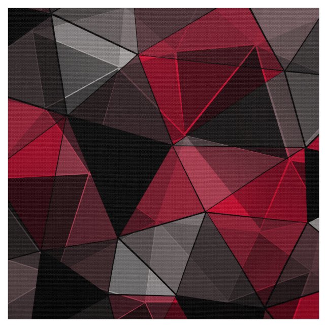 Abstrakt, svart och röd, triangel, geometrisk, sva tyg (Provkarta)