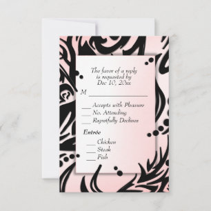 Abstrakt svart och rosa tribal med meny RSVP