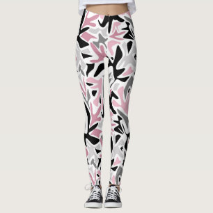 Abstrakt, svart och Rosa, Ungdom, Modern Thline Pi Leggings