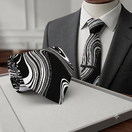 Abstrakt svart och vit Liquid Marble Slips