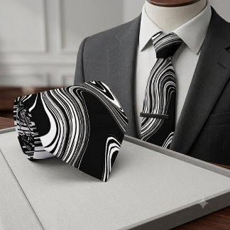 Abstrakt svart och vit Liquid Marble Slips