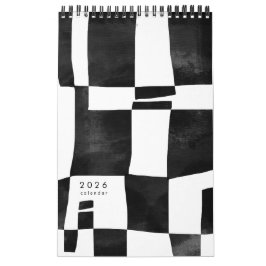 Abstrakt Svart och Vitt Konstkalender Kalender