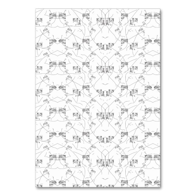 Abstrakt svart och vitt mönster med upprepade, s bordsnummer (Framsidan)