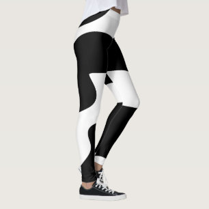 Abstrakt Svart och vitt skinn Leggings
