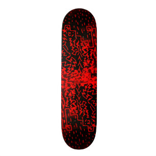 Abstrakt svart/röd design #2 old school skateboard bräda 21,6 cm