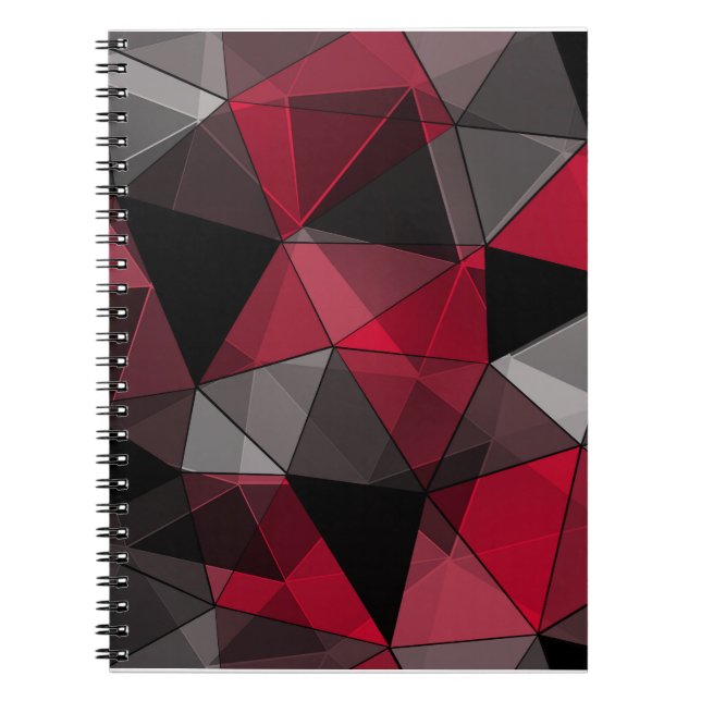 Abstrakt Svart, rött, grått-geometri. Anteckningsbok (Framsidan)