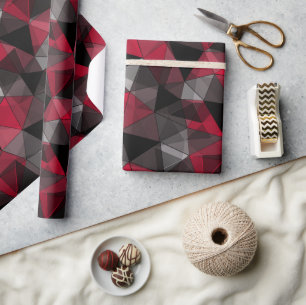 Abstrakt Svart, rött, grått-geometri. Presentpapper
