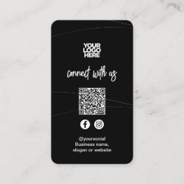 Abstrakt svart | Social Media QR-kod Visitkort