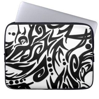 Abstrakt Svart Tribal Laptop Fodral
