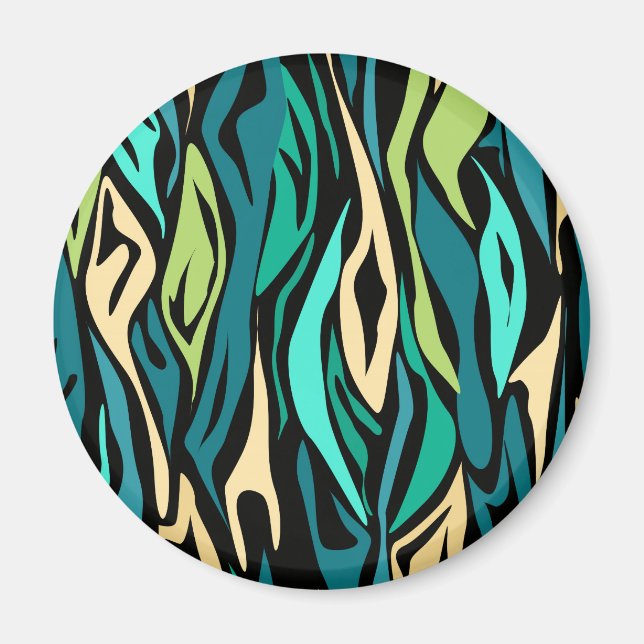 Abstrakt svart turkos magnet (Framsidan)