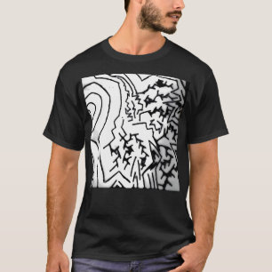 Abstrakt svart-/vit"blixt" T-tröja ", Tee