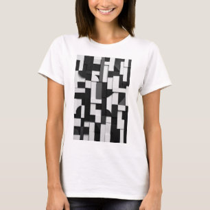 Abstrakt svart-vit geometrisk 3D-komposition T Shirt