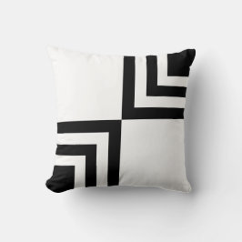 Abstrakt svart-vit geometrisk form kudde